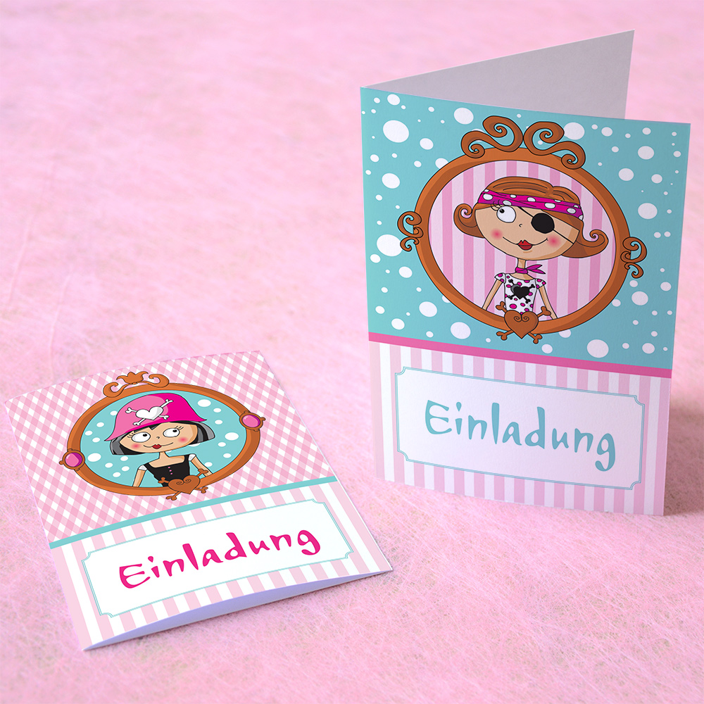 Pink Pirates® Mini-Einladungskarten